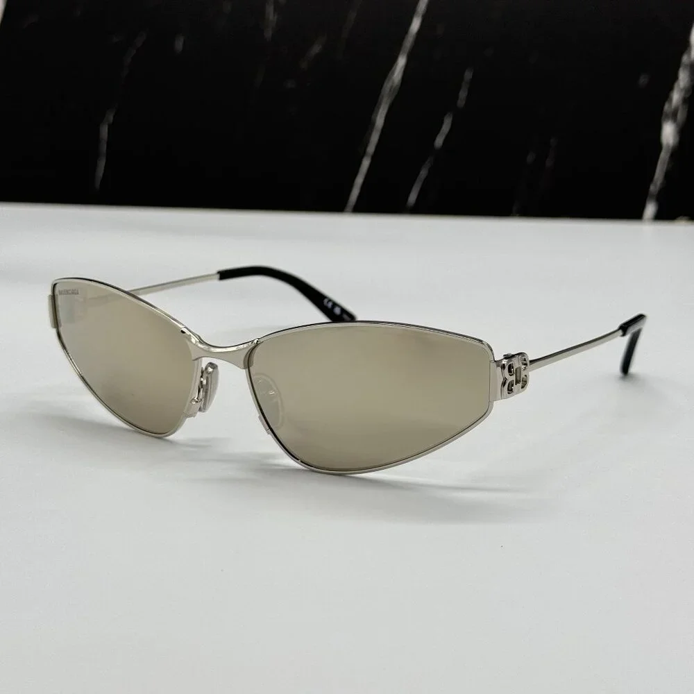 NEW BALENCIAGA SUNGLASSES SILVER UNISEX EYEWEAR BALENCIAGA BB0335S 006